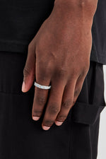 Polished Edge Blue Square Stone Ring - 6mm
